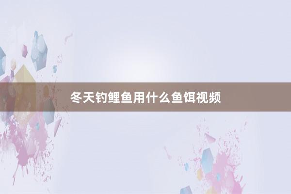 冬天钓鲤鱼用什么鱼饵视频