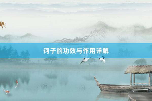 诃子的功效与作用详解